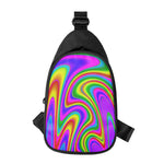 Abstract Neon Trippy Print Chest Bag