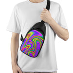 Abstract Neon Trippy Print Chest Bag