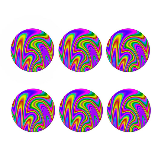 Abstract Neon Trippy Print Coaster Set