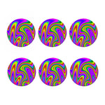Abstract Neon Trippy Print Coaster Set
