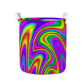 Abstract Neon Trippy Print Collapsible Laundry Basket