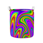 Abstract Neon Trippy Print Collapsible Laundry Basket