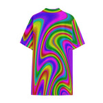 Abstract Neon Trippy Print Cotton Hawaiian Shirt
