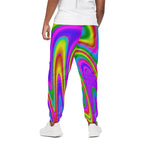 Abstract Neon Trippy Print Cotton Pants