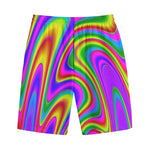 Abstract Neon Trippy Print Cotton Shorts