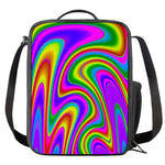 Abstract Neon Trippy Print Crossbody Lunch Bag