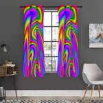 Abstract Neon Trippy Print Curtain