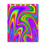 Abstract Neon Trippy Print Curtain