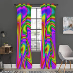 Abstract Neon Trippy Print Curtain