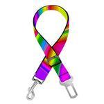 Abstract Neon Trippy Print Dog Seat Belt