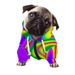 Abstract Neon Trippy Print Dog Zip Up Hoodie