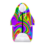 Abstract Neon Trippy Print Dog Zip Up Hoodie