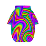 Abstract Neon Trippy Print Dog Zip Up Hoodie