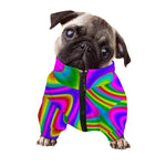 Abstract Neon Trippy Print Dog Zip Up Jacket