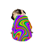 Abstract Neon Trippy Print Dog Zip Up Jacket