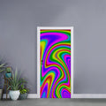 Abstract Neon Trippy Print Door Sticker