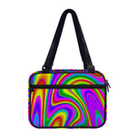 Abstract Neon Trippy Print Double Strap Bible Bag