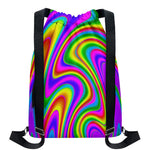Abstract Neon Trippy Print Drawstring Backpack