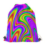 Abstract Neon Trippy Print Drawstring Bag