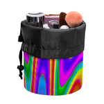 Abstract Neon Trippy Print Drawstring Makeup Bag