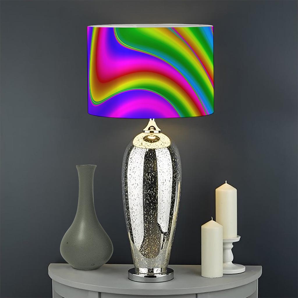 Abstract Neon Trippy Print Drum Lamp Shade