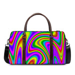 Abstract Neon Trippy Print Duffle Bag