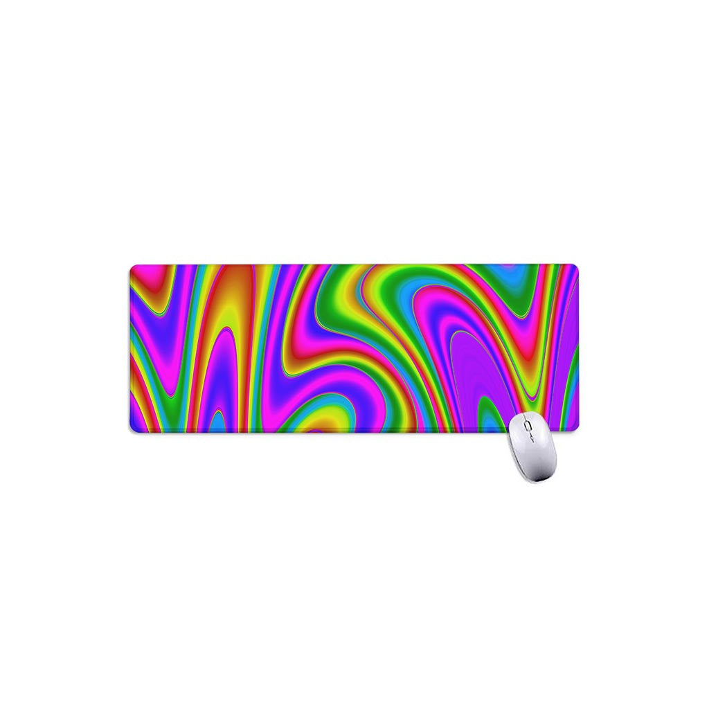 Abstract Neon Trippy Print Extended Mouse Pad