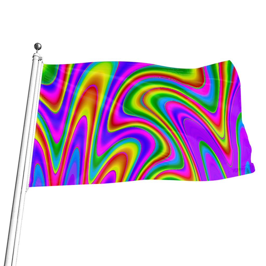 Abstract Neon Trippy Print Flag