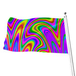 Abstract Neon Trippy Print Flag