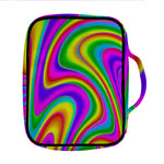 Abstract Neon Trippy Print Front Pocket Bible Bag