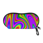 Abstract Neon Trippy Print Glasses Case