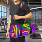 Abstract Neon Trippy Print Gym Bag