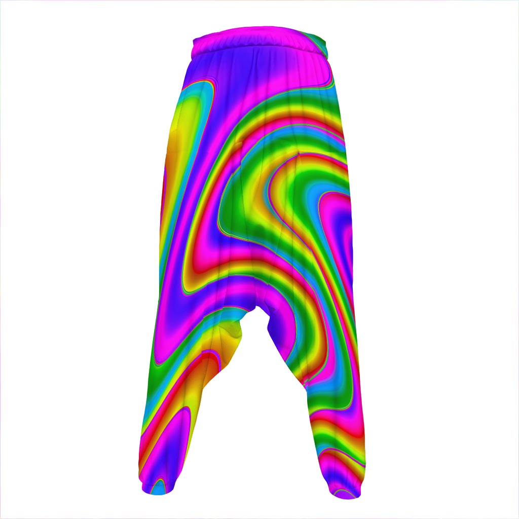Abstract Neon Trippy Print Hammer Pants