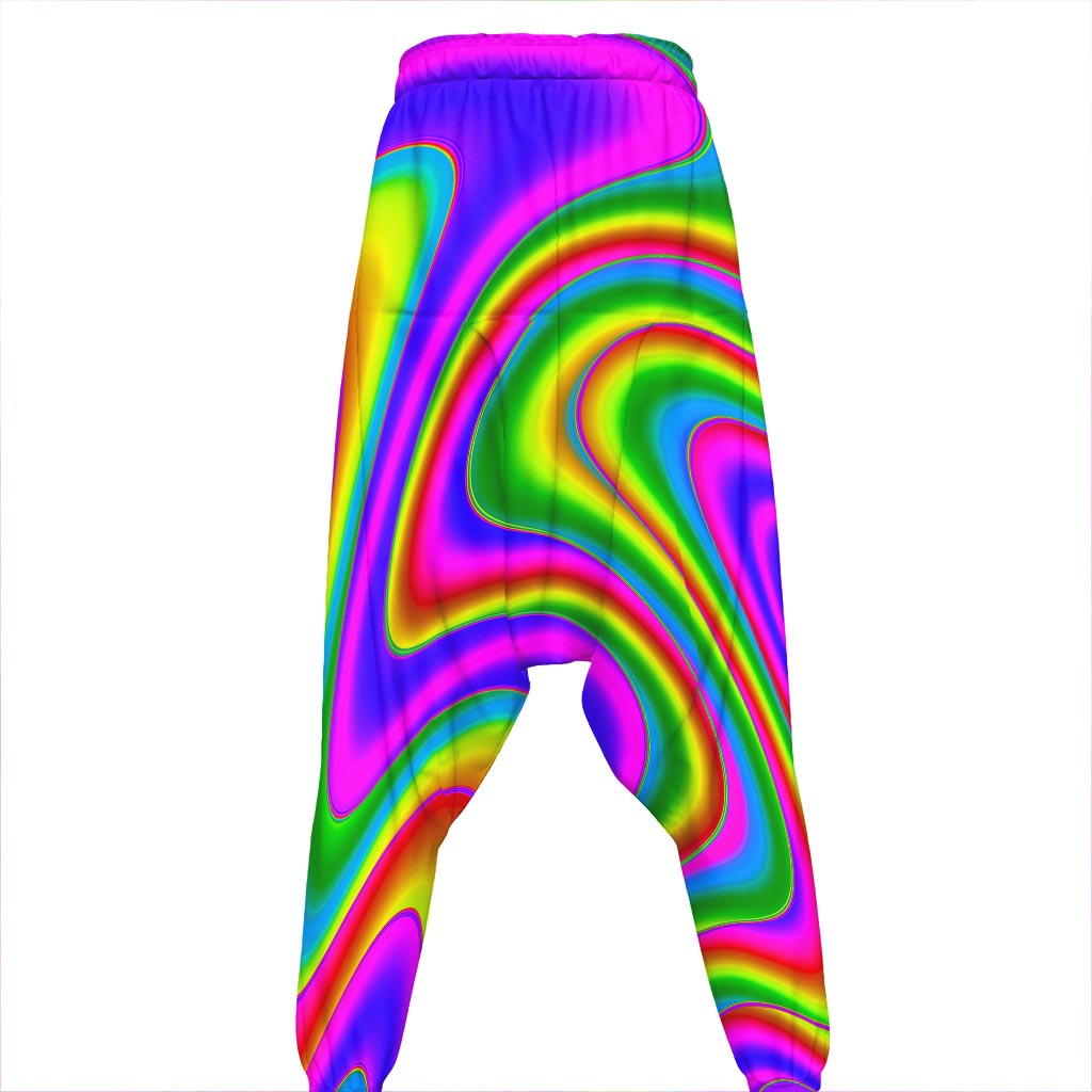 Abstract Neon Trippy Print Hammer Pants