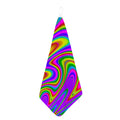 Abstract Neon Trippy Print Hand Towel
