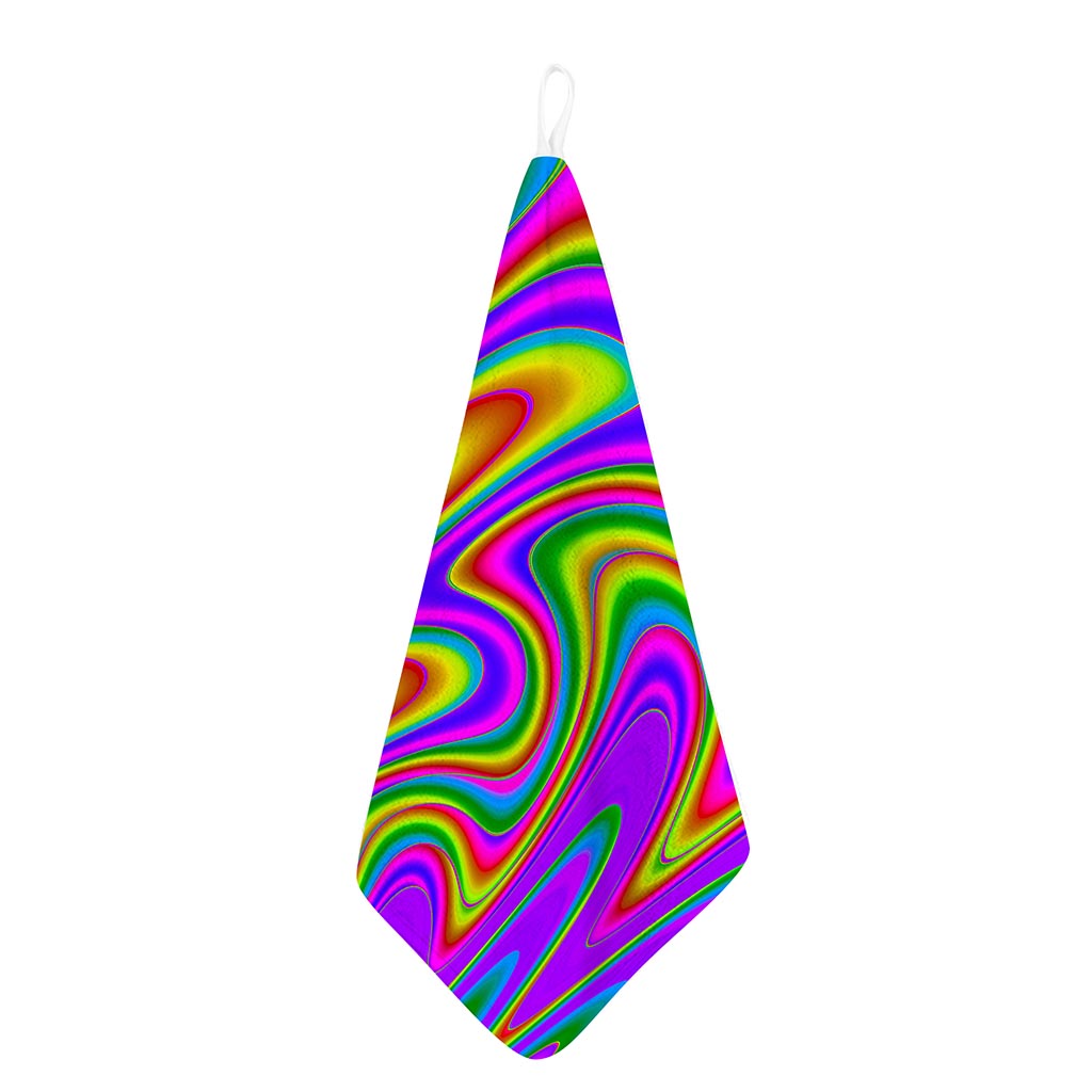 Abstract Neon Trippy Print Hand Towel