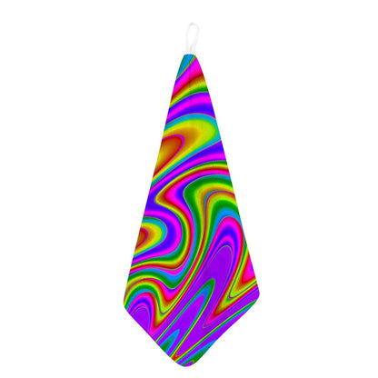 Abstract Neon Trippy Print Hand Towel