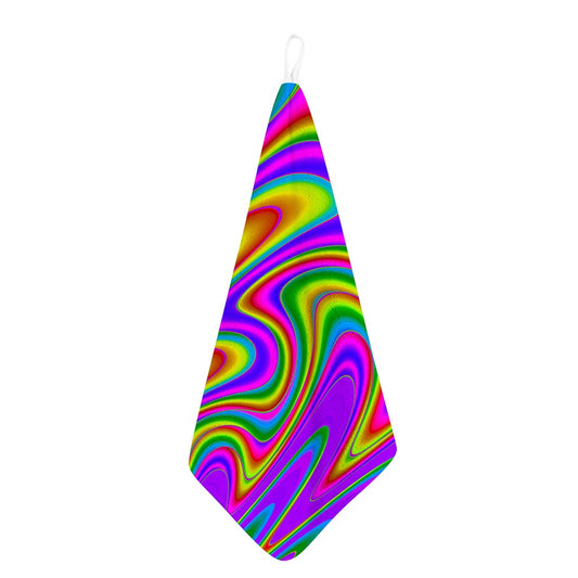 Abstract Neon Trippy Print Hand Towel