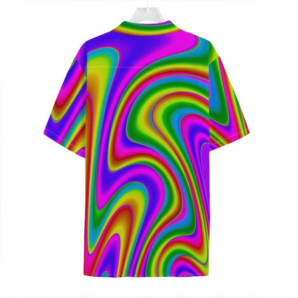Abstract Neon Trippy Print Hawaiian Shirt