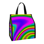 Abstract Neon Trippy Print Insulated Lunch Tote