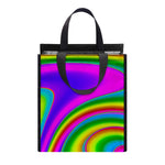 Abstract Neon Trippy Print Insulated Lunch Tote