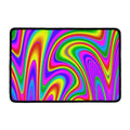 Abstract Neon Trippy Print Kitchen Mat
