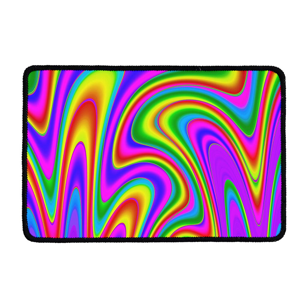 Abstract Neon Trippy Print Kitchen Mat