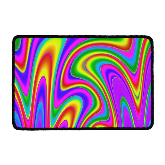 Abstract Neon Trippy Print Kitchen Mat