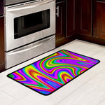Abstract Neon Trippy Print Kitchen Mat