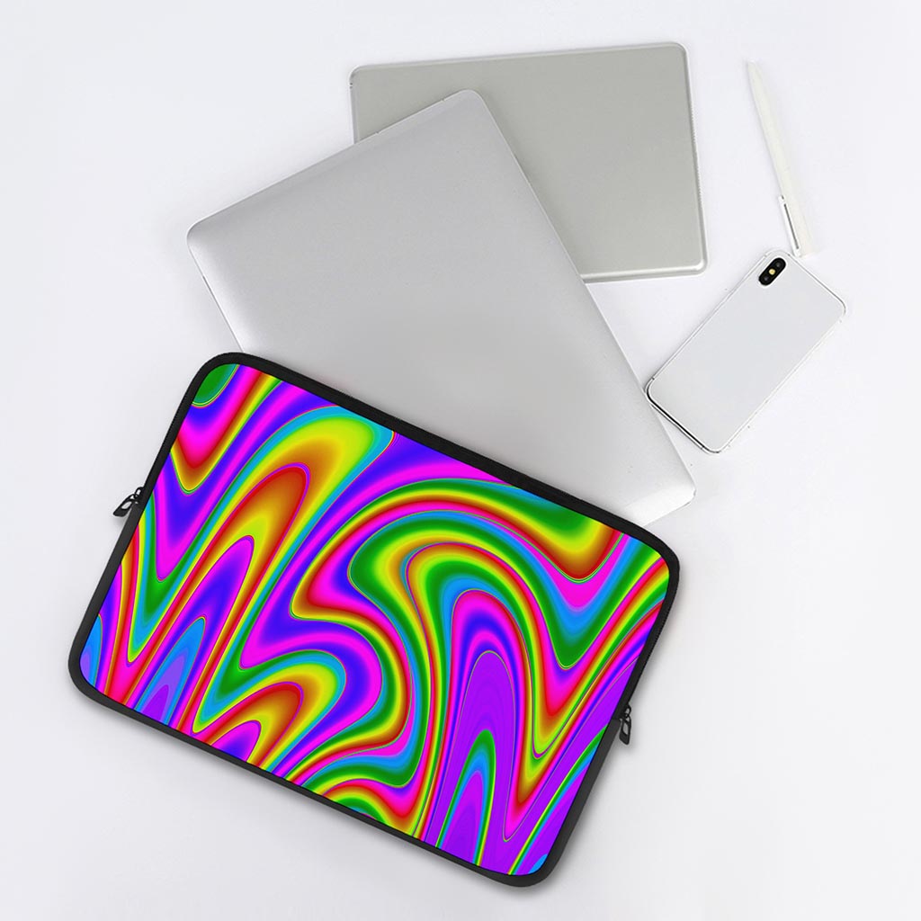 Abstract Neon Trippy Print Laptop Sleeve