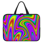 Abstract Neon Trippy Print Laptop Sleeve With Handle