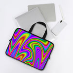 Abstract Neon Trippy Print Laptop Sleeve With Handle