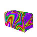 Abstract Neon Trippy Print Leather Tissue Box Cover