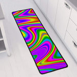 Abstract Neon Trippy Print Long Kitchen Mat